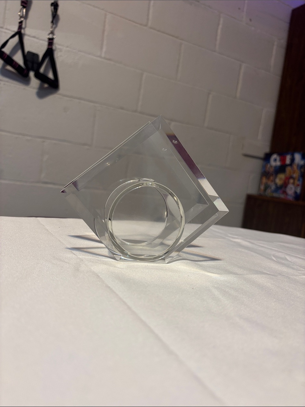 Clear Glass Geometric Vase - Transparent